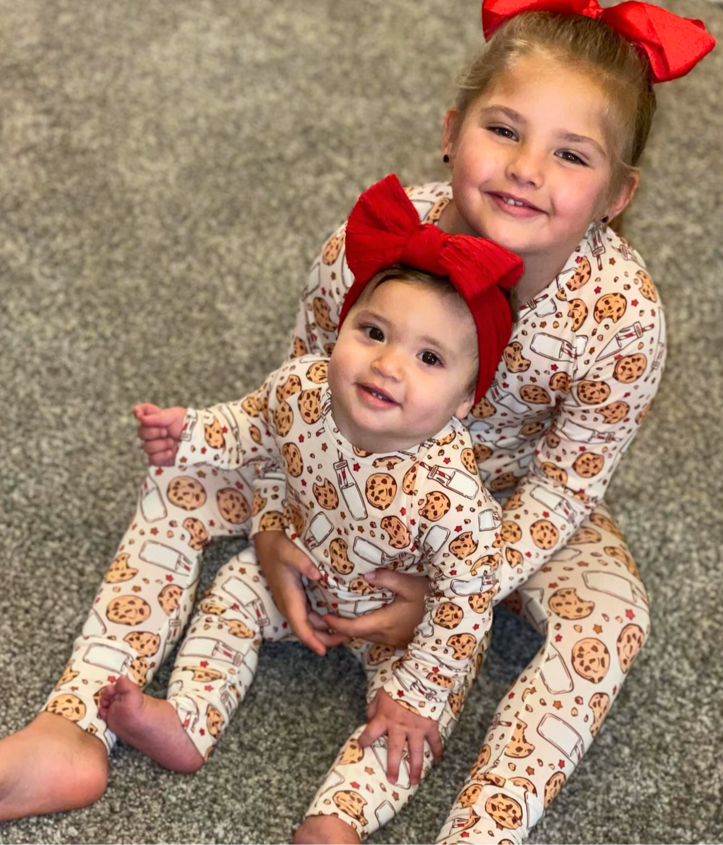 cookies and milk two piece gender neutral set for babies and toddlers