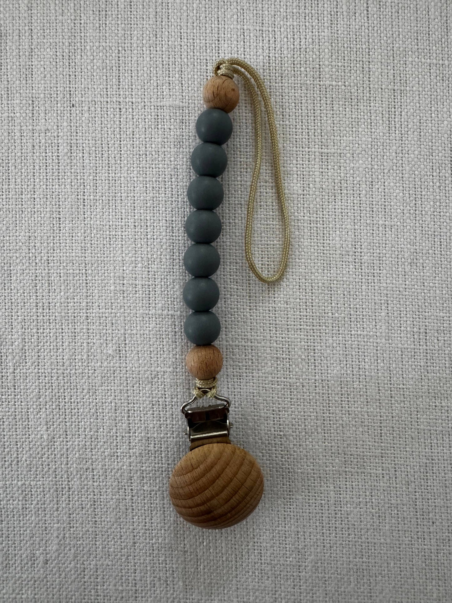 BeechWood & Silicone Baby Pacifier Clip