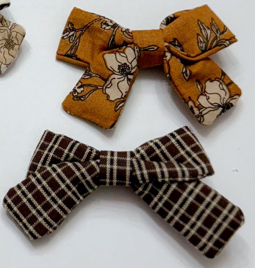 floral and plaid 2 pack hair clips for girls