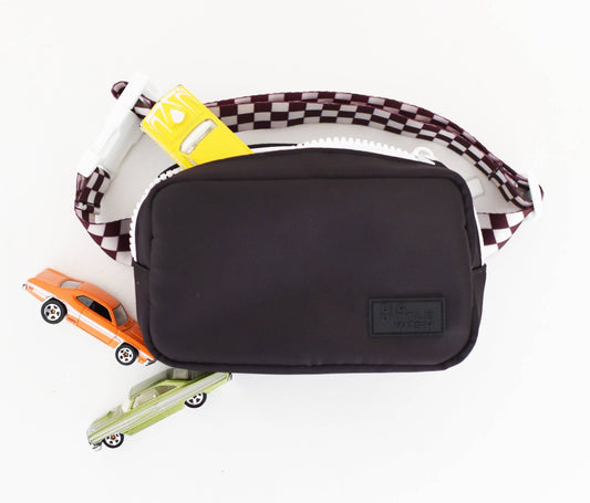 black check unisex toddler belt bag