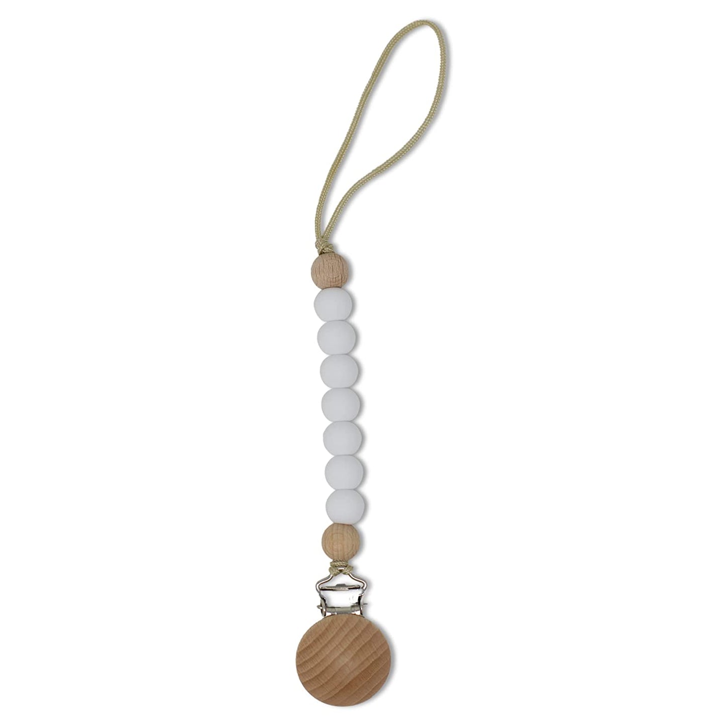 baby and toddler beechwood and silicone pacifier clip