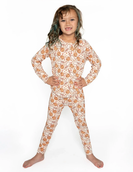 cookies and milk two piece gender neutral set for babies and toddlers