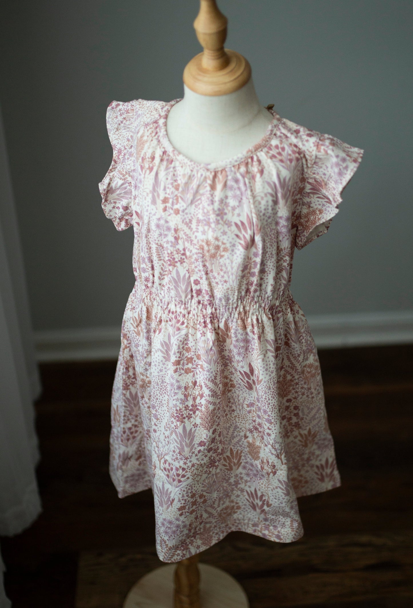 pastel gardens pink ruffle sleeve summer spring dress