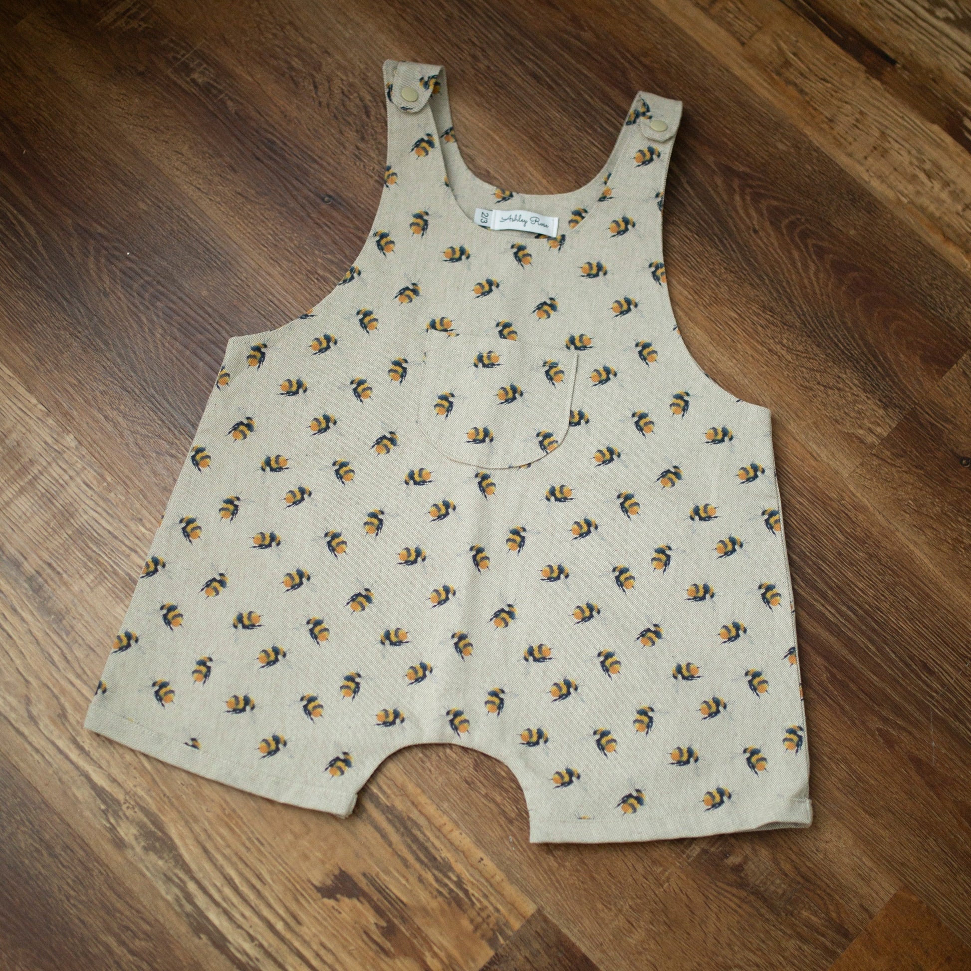 unisex bumble bee print overall romper dungarees