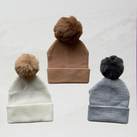 single pom baby and toddler beanies