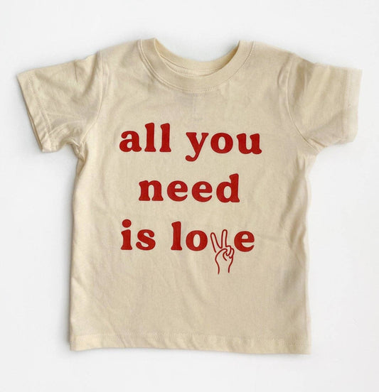 all you need is love toddler gender neutral cotton t shirt