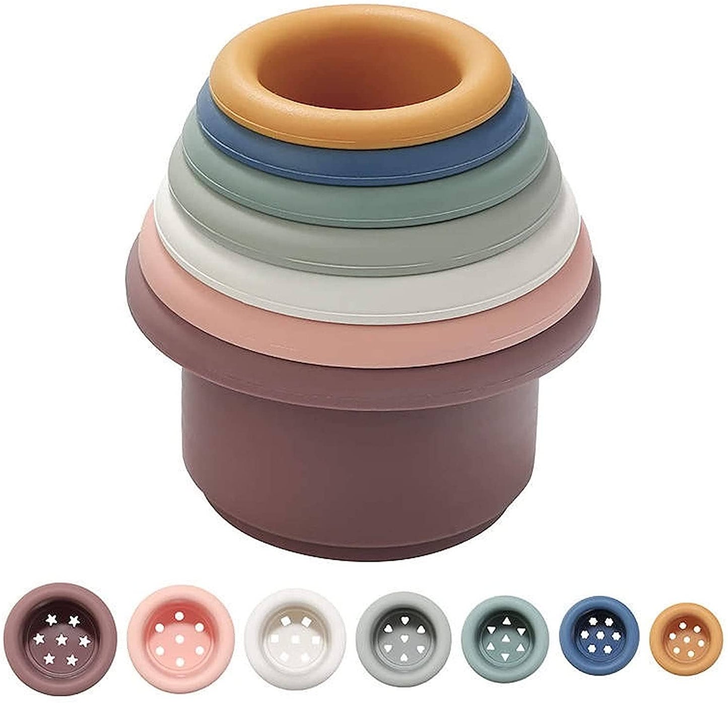 baby toddler stacking silicone cups for bath and brain development