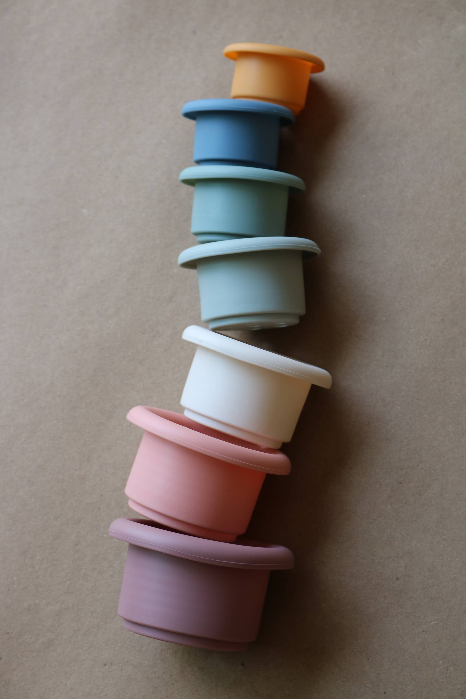 baby toddler stacking silicone cups for bath and brain development