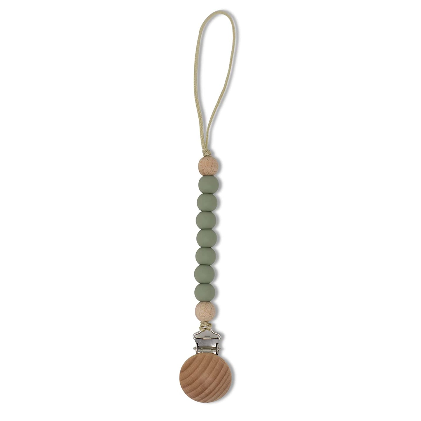 baby and toddler beechwood and silicone pacifier clip