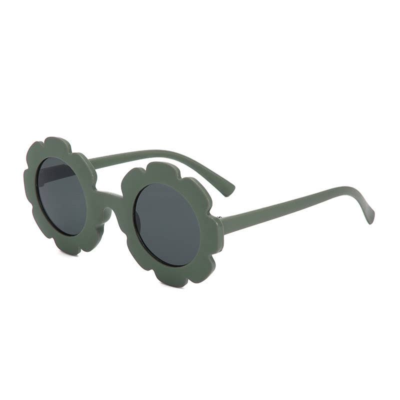 flower shaped sunglasses for babies and kids sage green