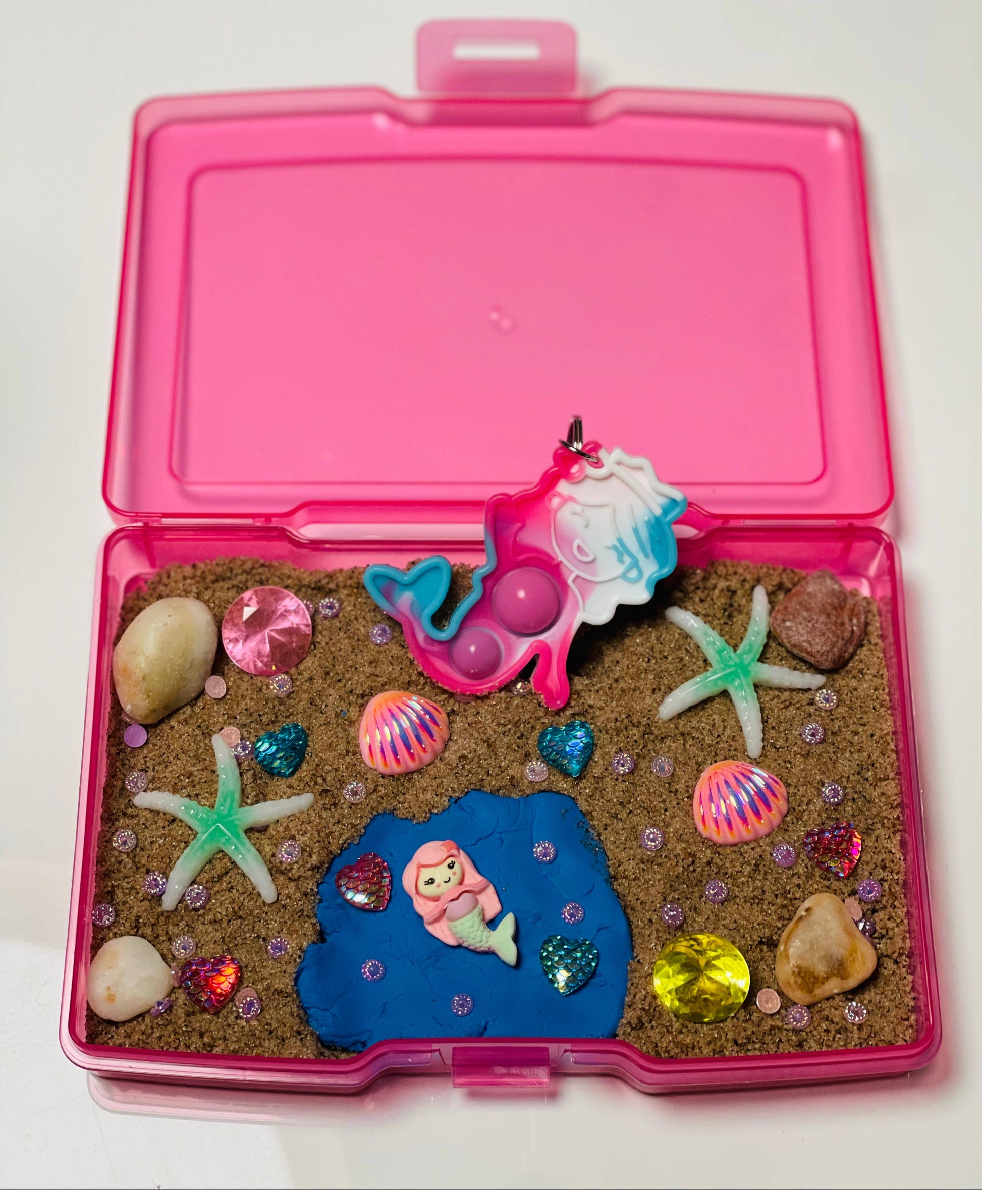 mermaid inspired kinetic sand sensory kit for toddlers 