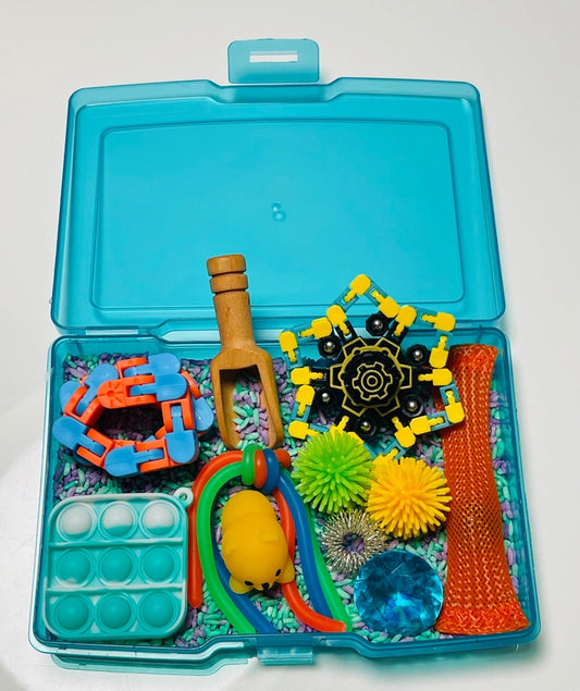 mochi sensory rice kit with fidget toys
